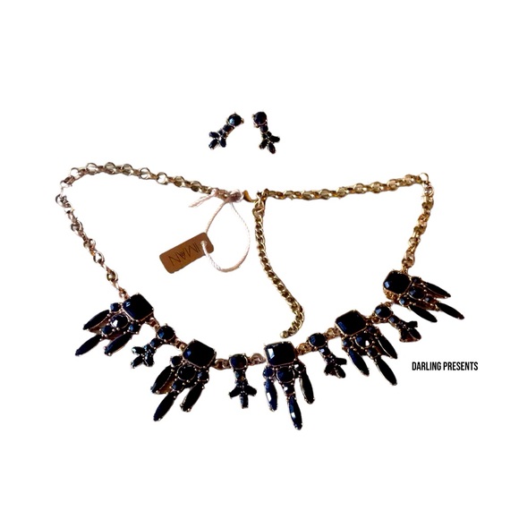 IMAN Jewelry - IMAN Global Chic Matching Necklace & Earrings Set Women Color Black & Gold